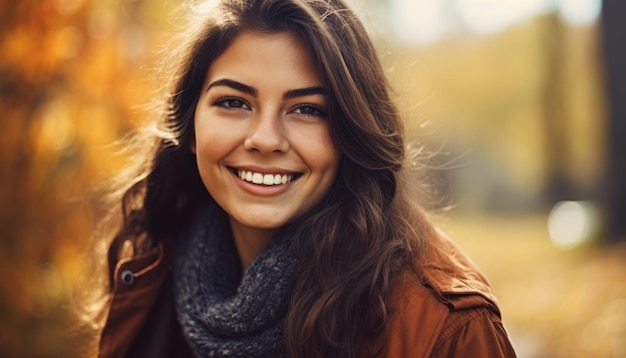 Pretty smiling girl relaxing outdoor