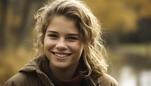 Pretty smiling girl relaxing outdoor