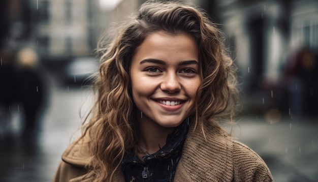 Pretty smiling girl relaxing outdoor