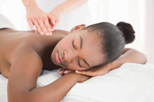 Pretty woman enjoying a massage