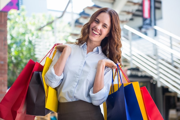 Pretty woman shopping at the mall