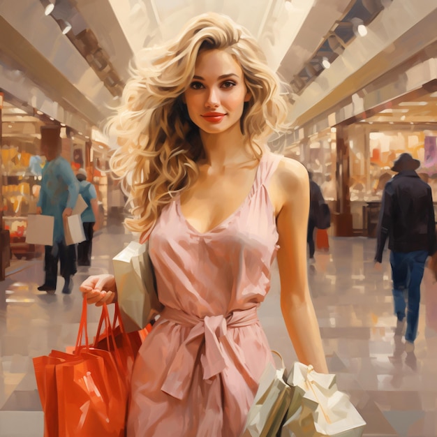 Pretty woman in shopping