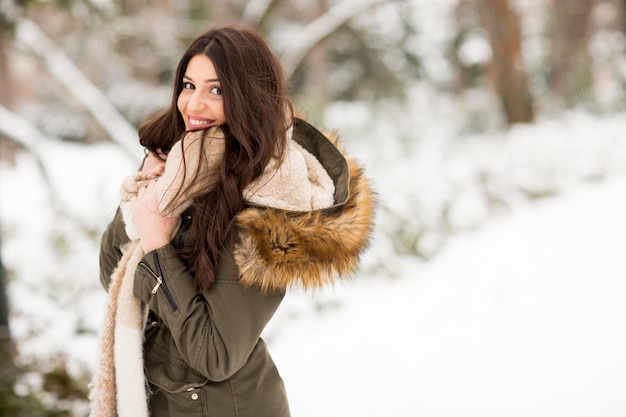 Pretty young woman on a cold winter day