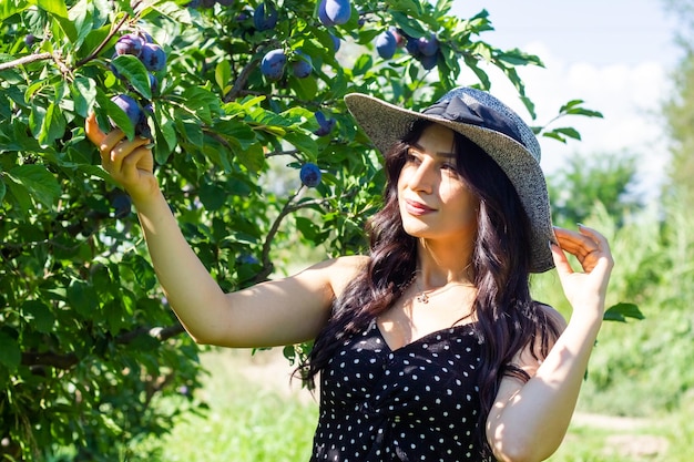 pretty young woman in the nature pretty girl in the park portrait of a woman