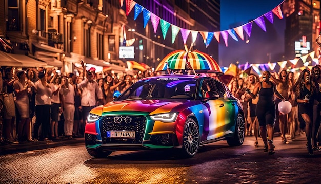 Pride Celebrations at Night