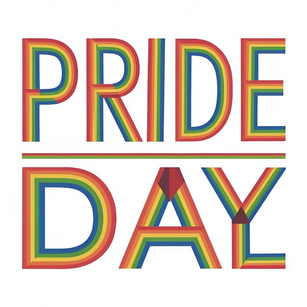 Pride Day Typography A Rainbow Celebration of Love and Diversity