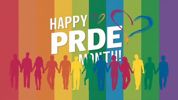 pride flag month rainbow lgbt background hand vector day poster illustration gay banner