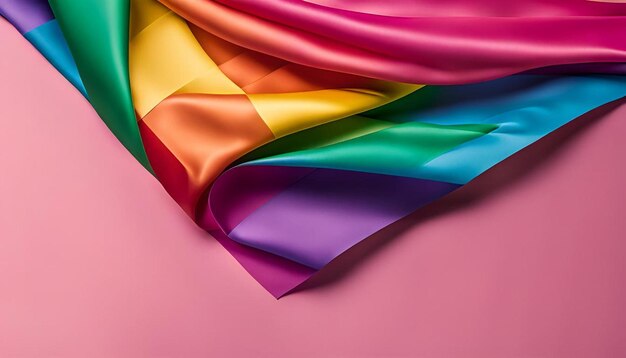 Pride flag with colorful paper sheet