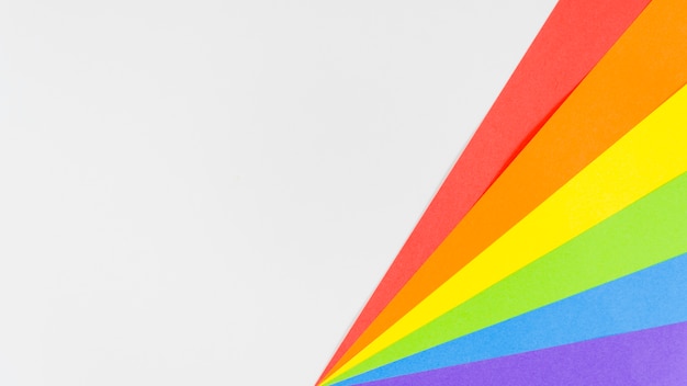 Pride flag with colorful paper sheet