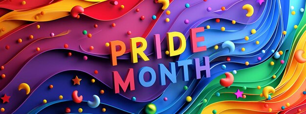 Photo pride month lgbt gay flag rainbow background lgbtq day poster month lgbt pride banner community love