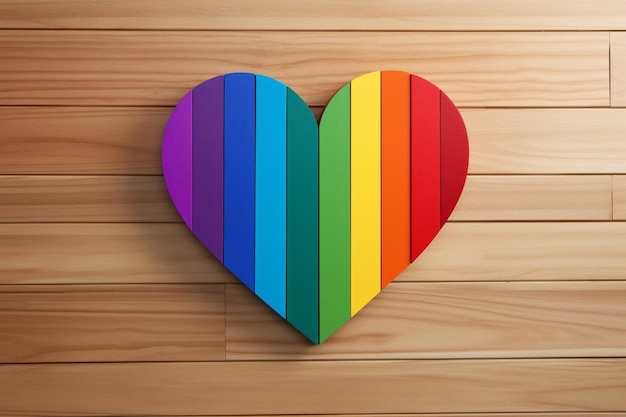 Photo pride month with a rainbow love sign