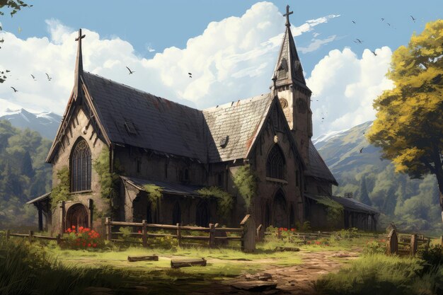 Priest church Generate Ai