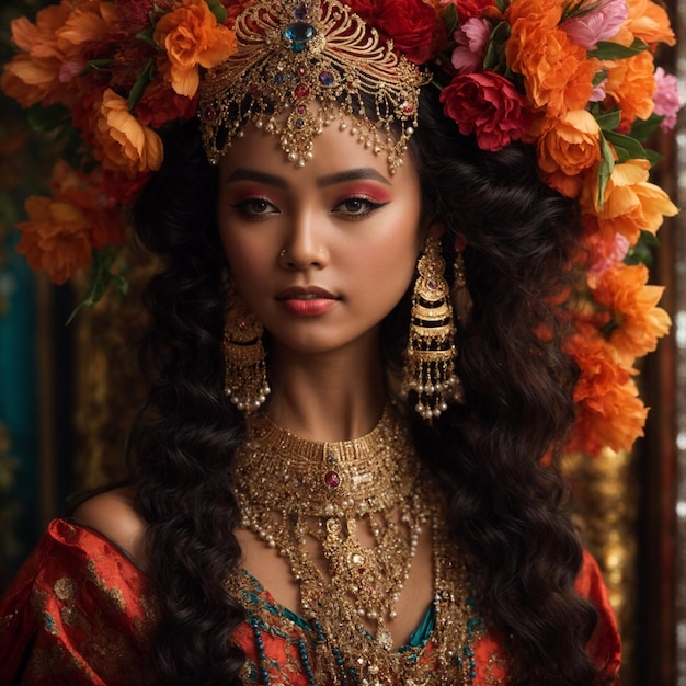 Princess Balinese with jewelry flowers