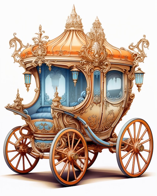 Photo the princess carriage coloring page