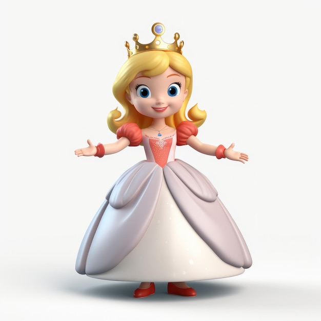 Princess cartoon character isolated