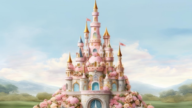 princess castle HD 8K wallpaper Stock Photographic Image