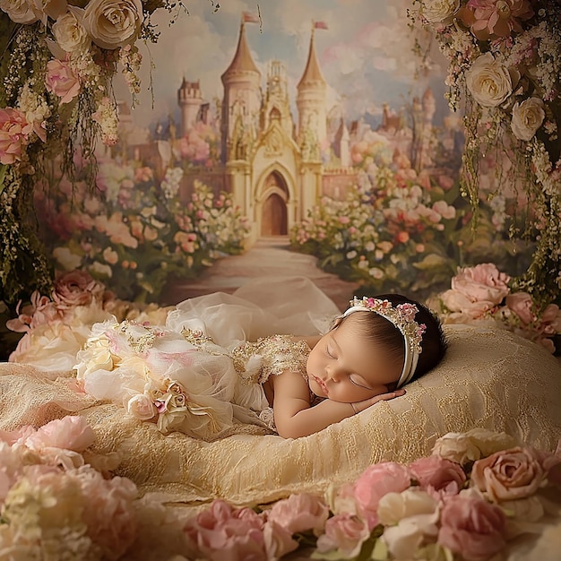 Princess Newborn Theme Scenes for Digital Use