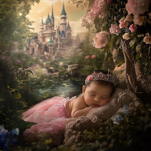 Princess Newborn Theme Scenes for Digital Use