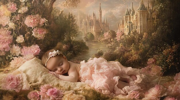 Princess Newborn Theme Scenes for Digital Use