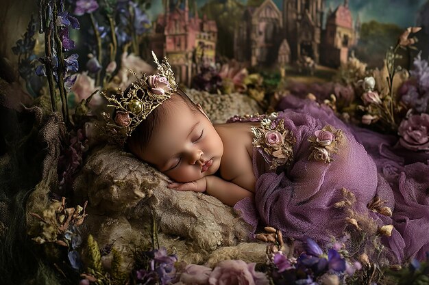 Princess Newborn Theme Scenes for Digital Use