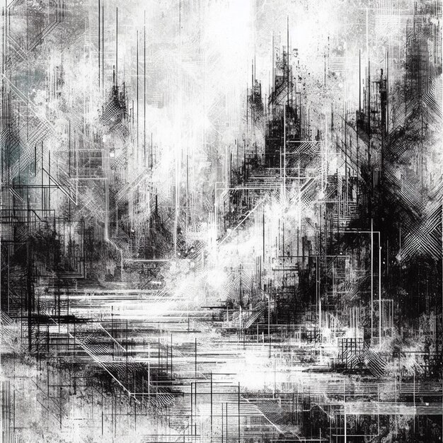 Print Grunge texture abstract black and white