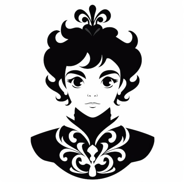 Printable Black And White Cartoon Tsarina Prince Stencils