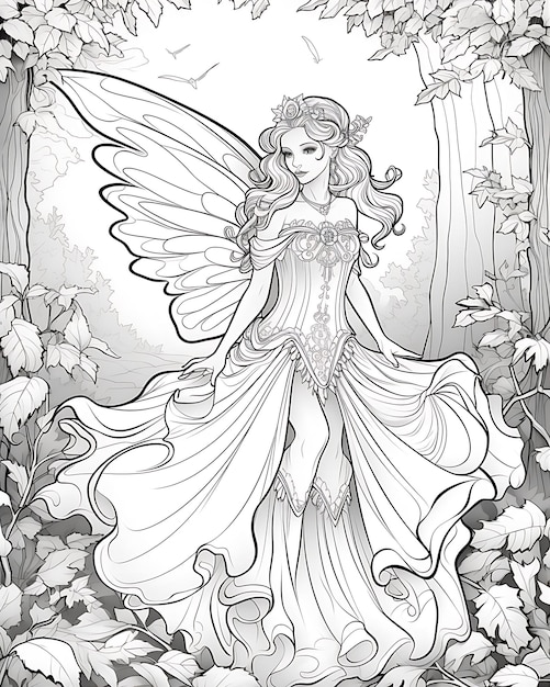 Printable Fairy Coloring Pages for Adults