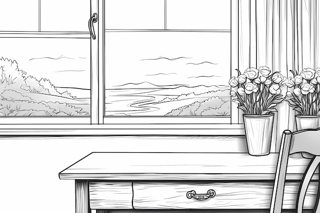 printable picture coloring book with cozy rooms