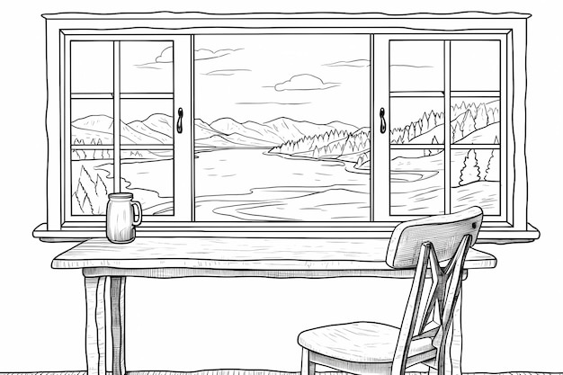 printable picture coloring book with cozy rooms