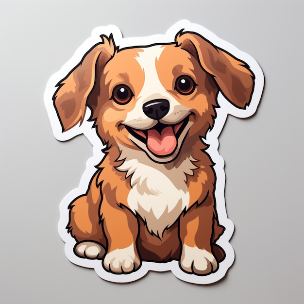 printable sticker of cartoonish dog