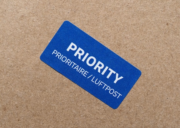 Priority mail label luftpost means airmail