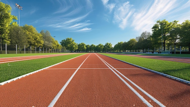 Pristine running track ready for athletes