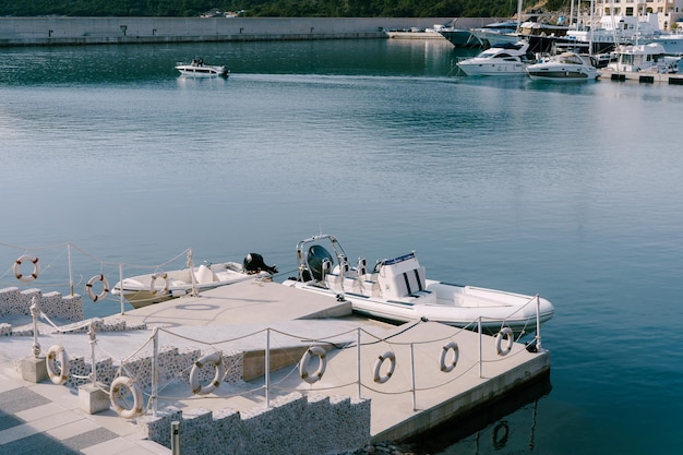 Private berth with a moored boat at lustica bay