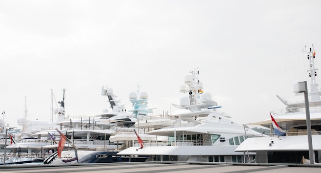 Private luxury yacht in the port of Barcelona.