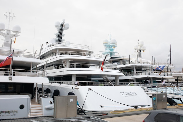 Private luxury yacht in the port of Barcelona.