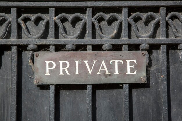 Private Sign on Metal Gate