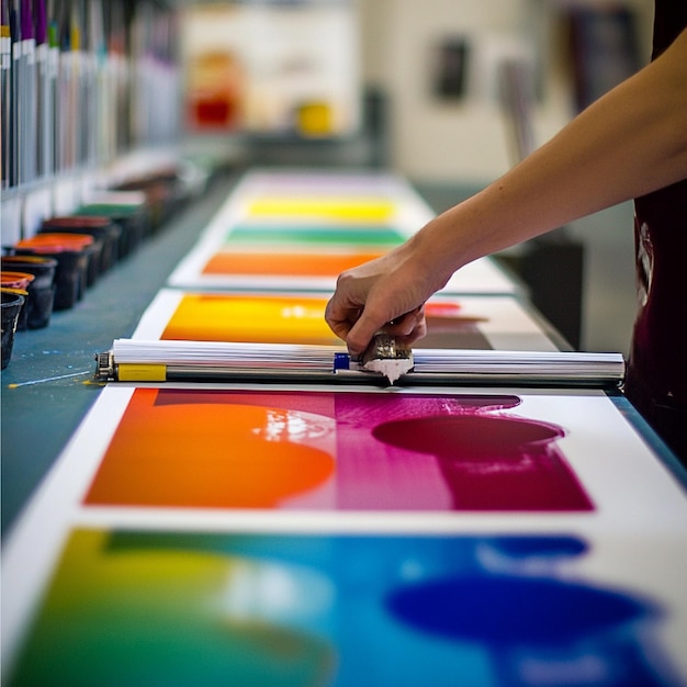 Photo the process of adjusting ink density and color profiles during proofing