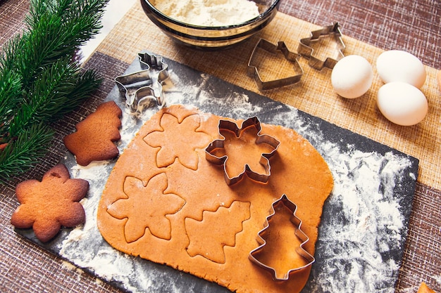 The process of making Christmas Ginger cookies.