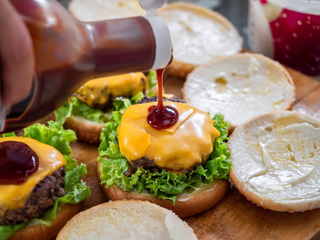 process of making delicious homemade burgers.