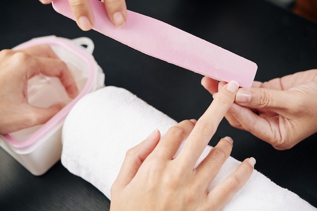 Process od manicure procedure