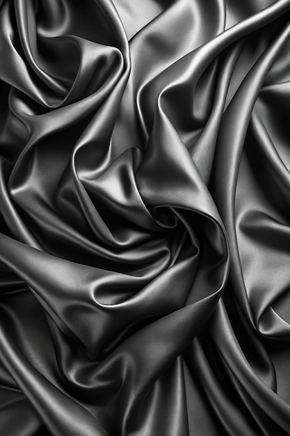 Processed collage of smooth elegant wavy deep black silk cloth fabric material texture Background for banner backdrop or texture for 3D mapping