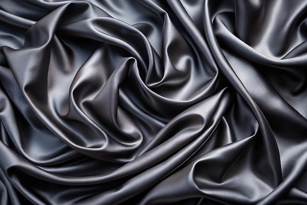 Processed collage of smooth elegant wavy deep black silk cloth fabric material texture Background for banner backdrop or texture for 3D mapping