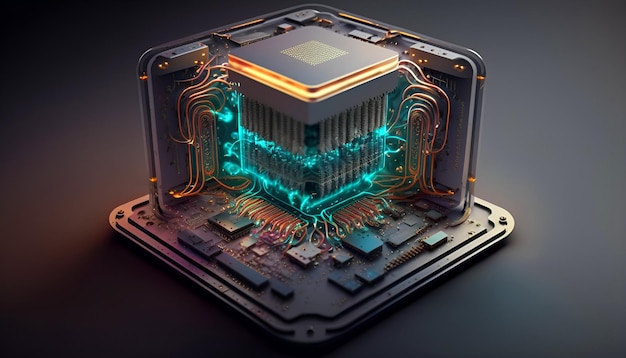 The processor of artificial intelligence microchip.