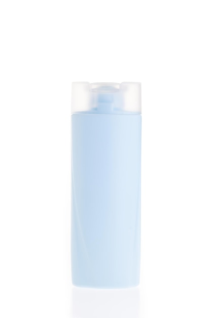 Product bottle, blue, isolated on white background