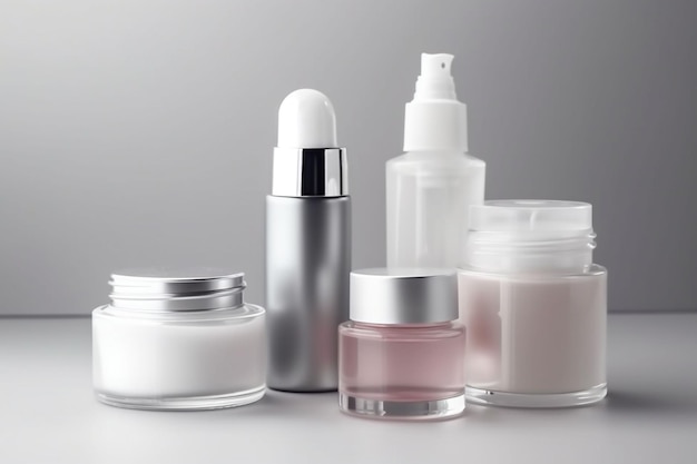 Product bottle mockup cosmetic skin beauty jar cream care container Generative AI