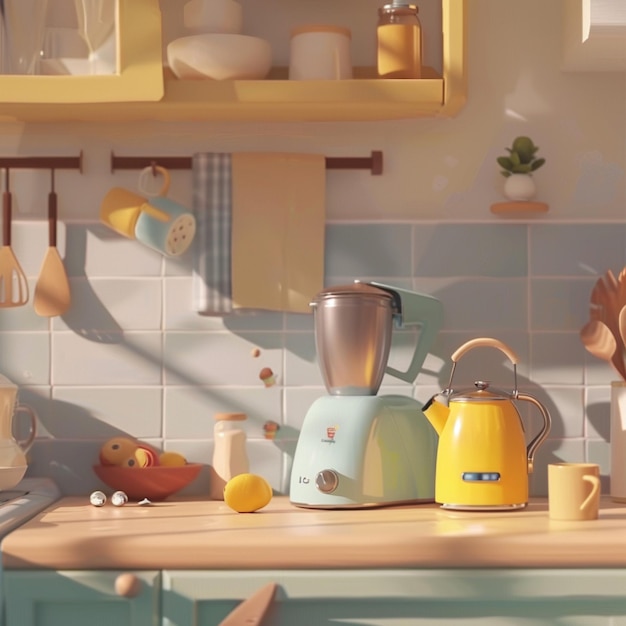 A product demo animation for a kitchen gadget highlighting its features and usage