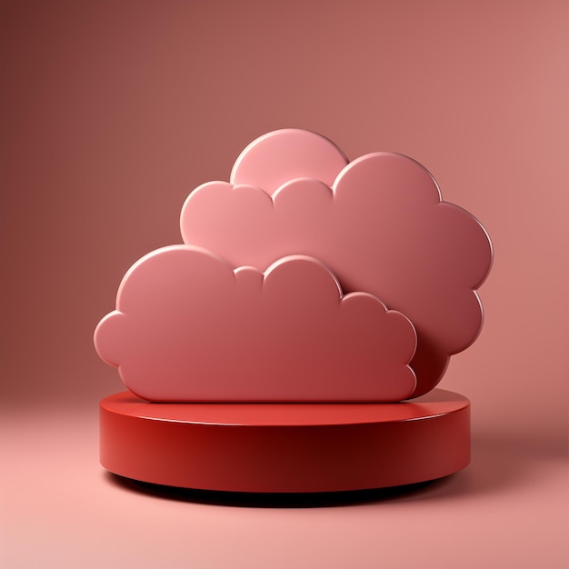 Product display on redthemed cloud base