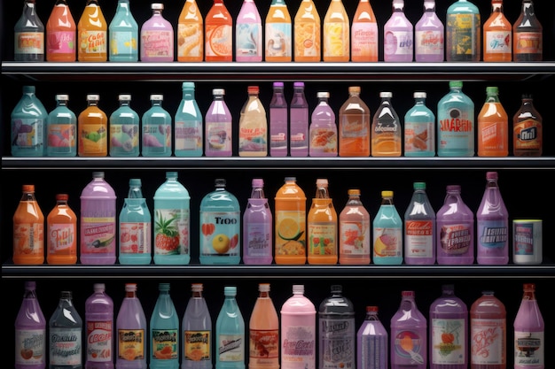 Product display at supermarket shelf