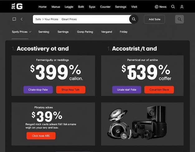 A product listing page showcasing promotional pricing and discounts