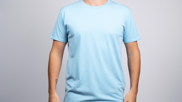 Photo product photo smooth plain crew neck tshirt